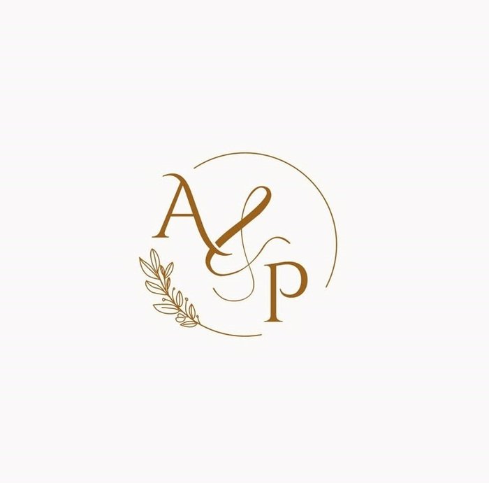 AP initial wedding monogram logo