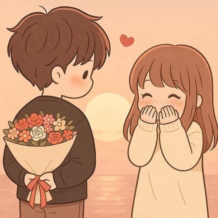 cartoon couple dp charming look