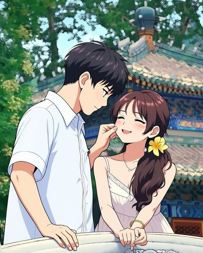 cute anime couple dp full hd