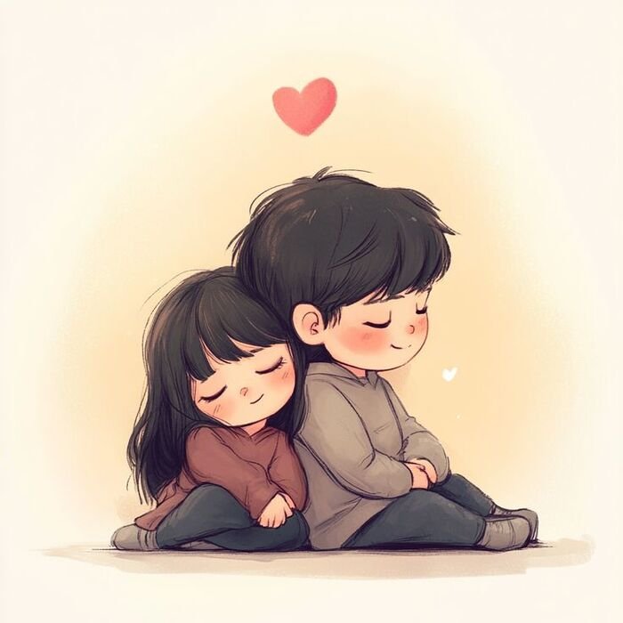 cute baby couple dp light