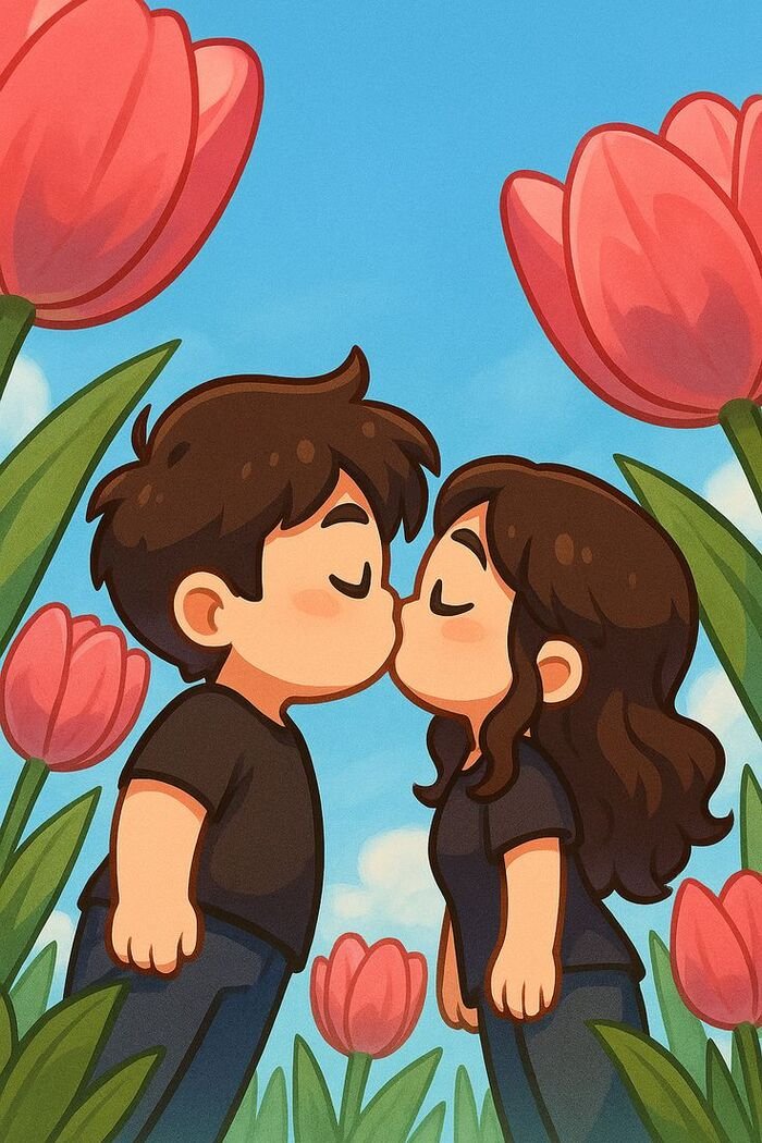 kiss cartoon images hot