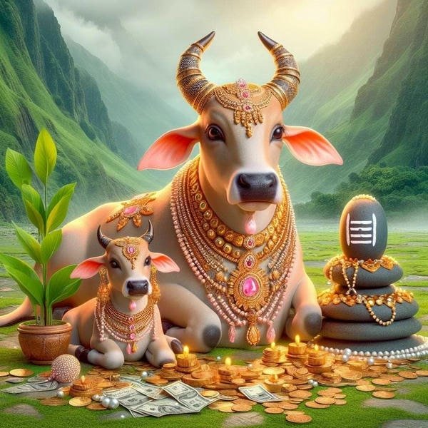 divine nandi bull silhouette art