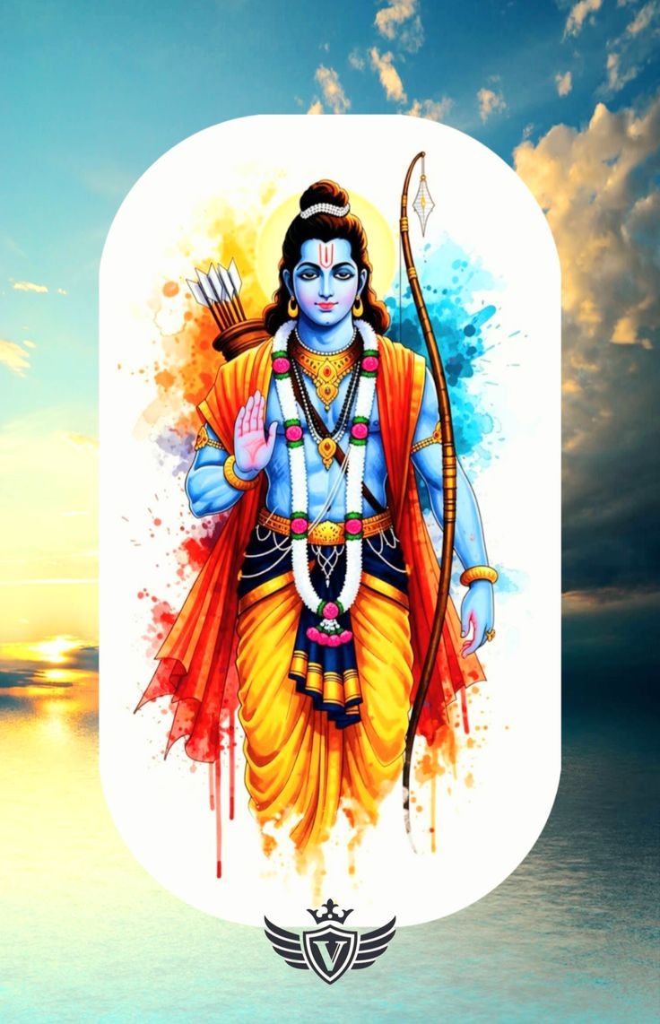 divine rama orange flag background
