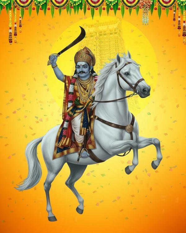 god karuppu swamy blessing devotees wallpaper